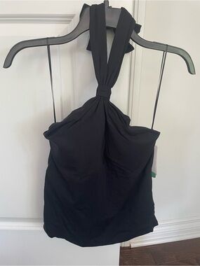 NWT Lands' End Black Halter Top Size XS